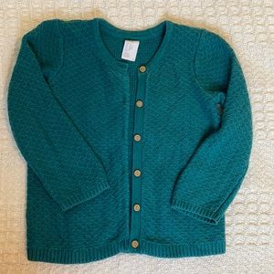 HM green cardigan sweater